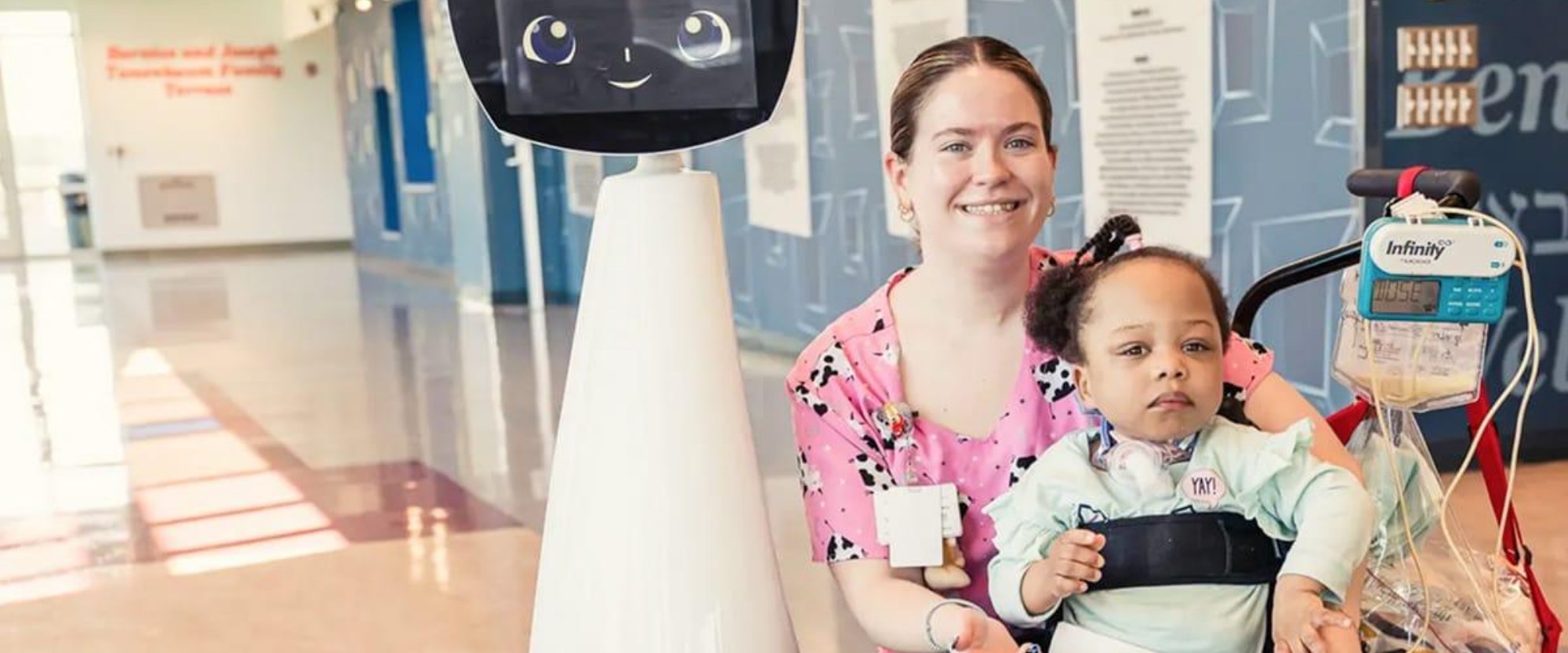 Companion robot with a nurse and child patient